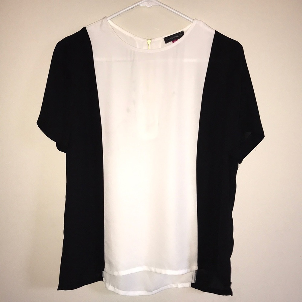 Vince Camuto Sheer Panel Blouse Size M